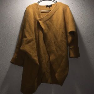 Mustard yellow cross single button sweater